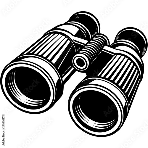 Binoculars optical instrument isolated on white background