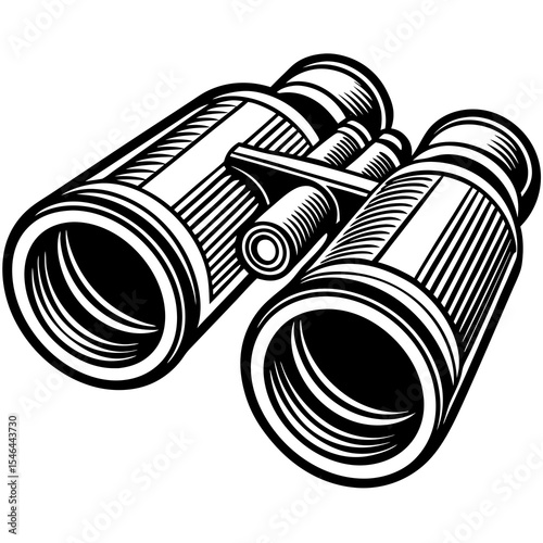 Binoculars optical instrument isolated on white background