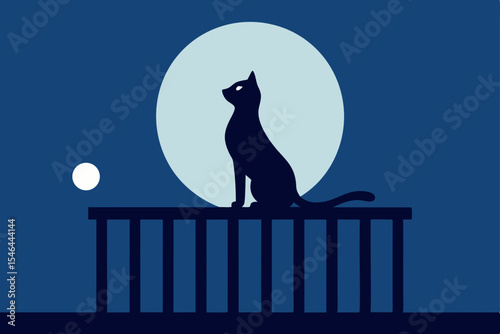 cat and moon