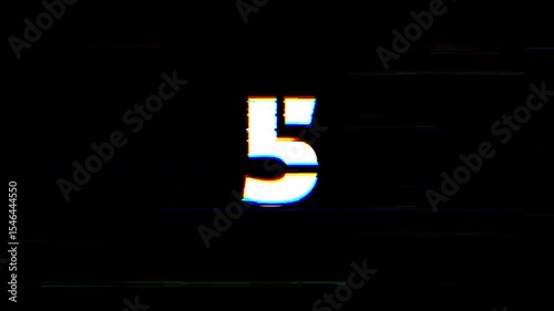 10 second countdown with glitch effects. 10 to 0 animation countdown timer 4K video
