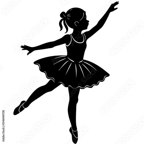 Ballerina in graceful pose isolated on white background