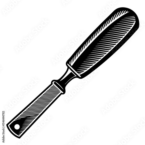 Vintage carpentry chisel tool isolated on white background