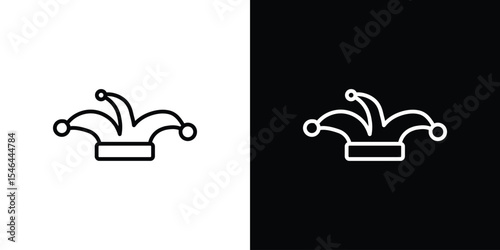 Jester hat icon in black. flat graphic vector icon