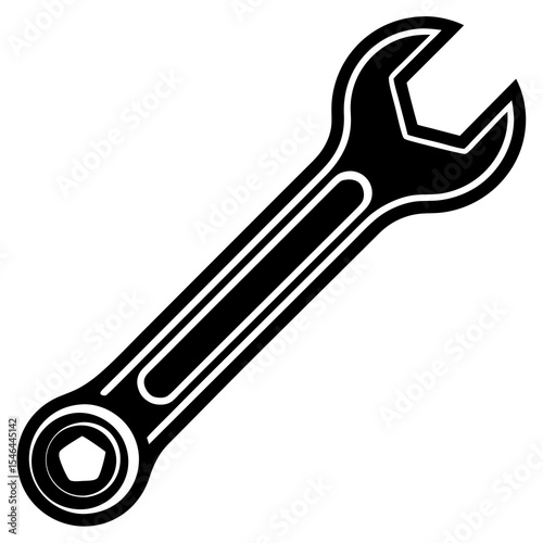Wrench tool for repair isolated on white background