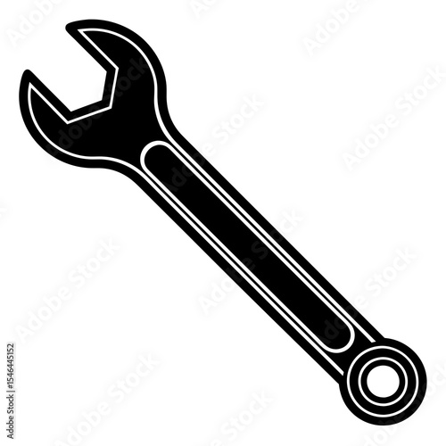 Wrench tool for mechanical repair isolated on white background