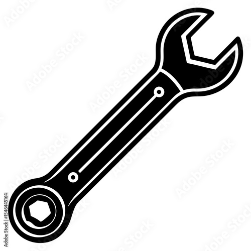 Wrench tool for automotive repair isolated on white background