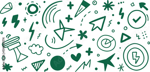 Hand drawn doodle vector elements on white background