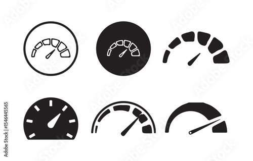 Speedometer and Dashboard Gauge Icons Set. Vector Car Meters. Victor illustration