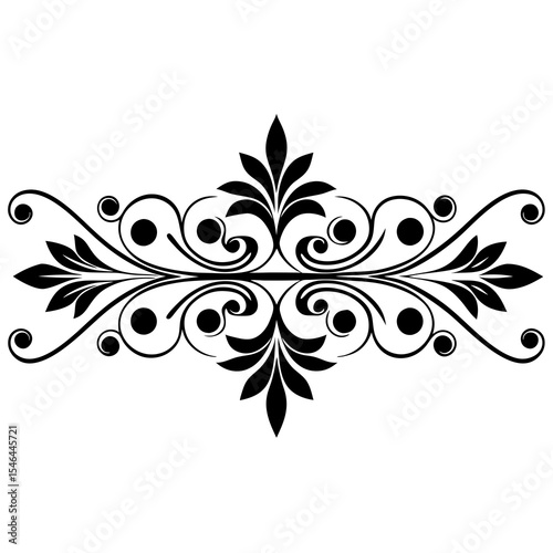 Decorative floral ornament isolated on white background