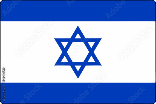 Clean vector of Israel's flag with bold blue Star of David and parallel horizontal blue stripes on a crisp white background.
