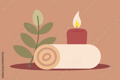 illustration of a candle with flowers