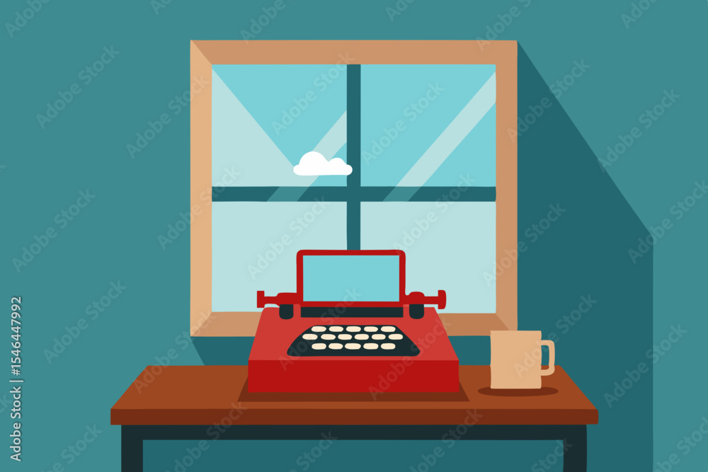 Fototapeta premium vector illustration of a modern office desk