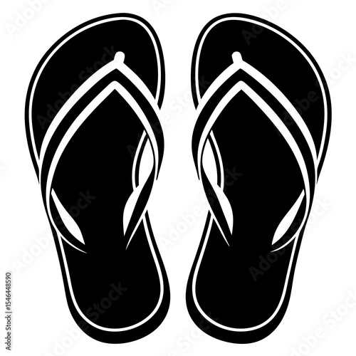 Pair of flip flops isolated on white background