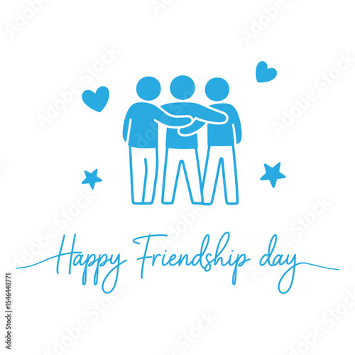 Friendship day greeting card, Happy friendship day, friends group 