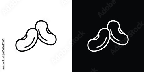 Kidney plant bean icon in black. flat graphic vector icon