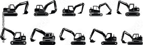 Excavator machine logo vector illustration