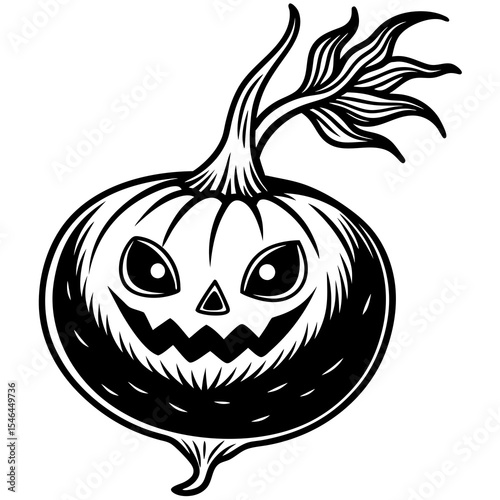 Scary halloween pumpkin jackolantern isolated on white background