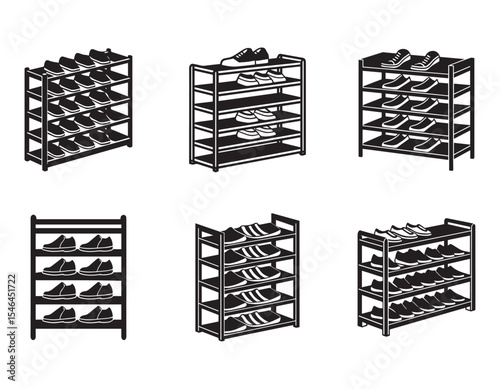 shoe rack icon silhouette vector illustration 