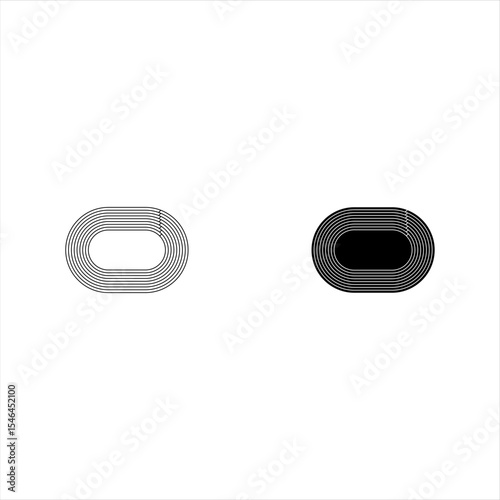 Running track field icon set. Illustration of big stadium have running track. vector illustration
