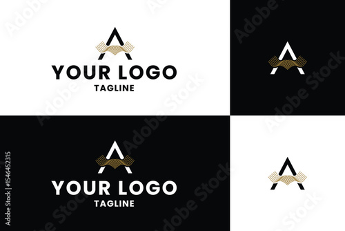 Elegant Letter A Wave Logo Design