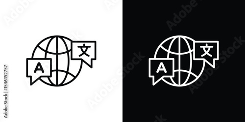 Language icon in black. flat graphic vector icon