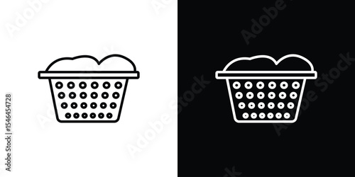 laundry hamper icon in black. flat graphic vector icon