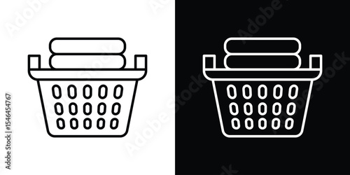 laundry hamper icon in black. flat graphic vector icon