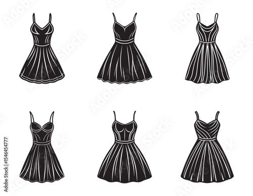 slip dress sketch icon silhouette vector illustration