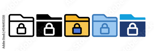 Folder Lock Icon Element For Design