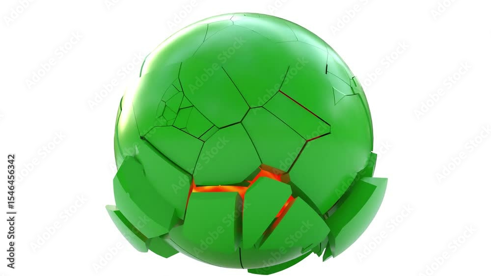 green ball with red core animation
