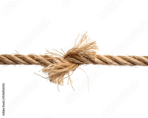 frayed brown rope close up with unraveling fibers
