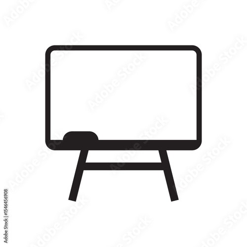 standing white board icon. Flat icon of whiteboard, ideal for learning, office, or business designs.