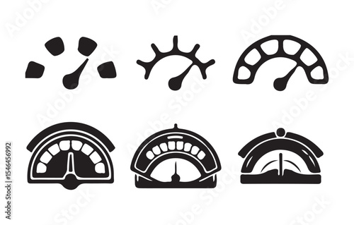 Speedometer and Gauge Icons Set. Vector Dashboard Indicators. Victor illustration eps 10