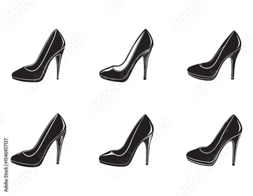 stiletto heels sketch icon silhouette vector illustration