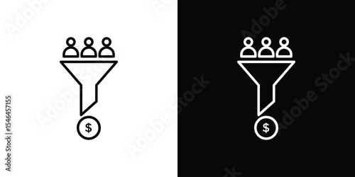 Lead conversion icon in black. flat graphic vector icon