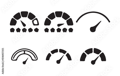 Speedometer and Gauge Icons Set. Vector Dashboard Indicators. Victor illustration eps 10