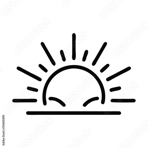 sun warm summer sunlight line icon vector illustration 
