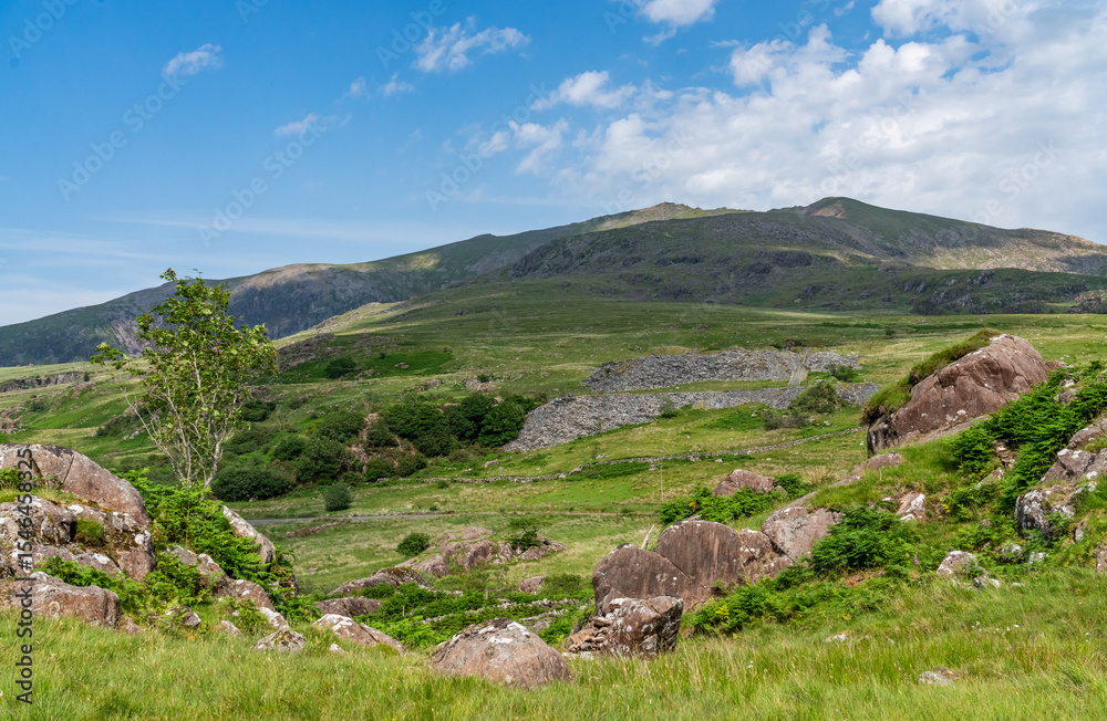 Obraz premium walking around Llyn y Gader in Snowdonia North Wales