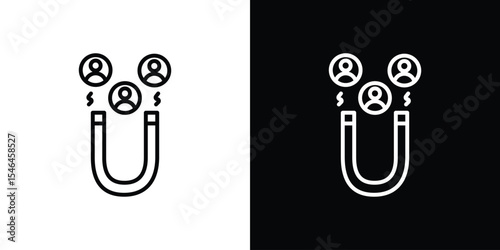 Lead generation icon in black. flat graphic vector icon