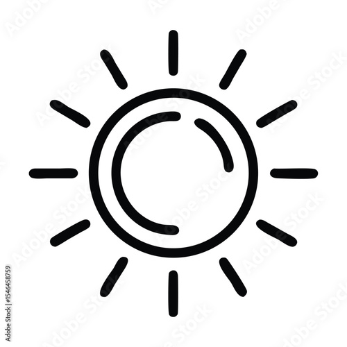 sun warm summer sunlight line icon vector illustration 