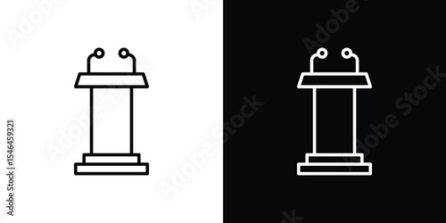 Lectern icon in black. flat graphic vector icon