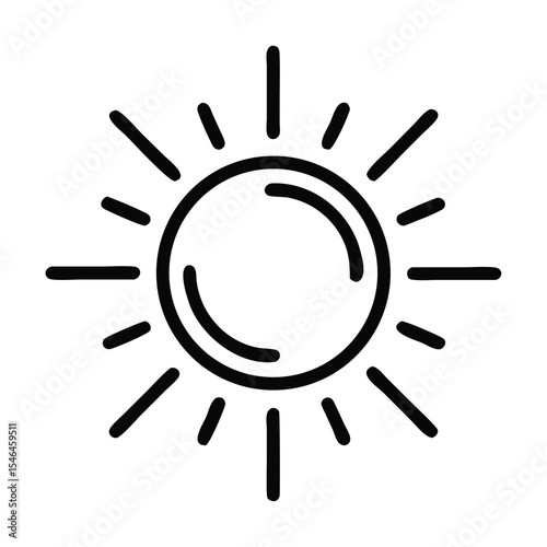 sun warm summer sunlight line icon vector illustration 