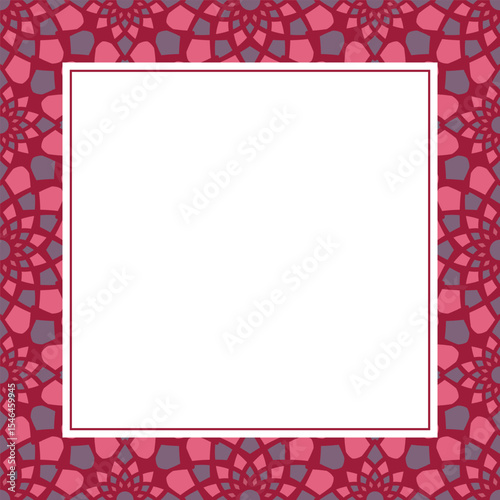 Oriental ornamental mosaic. Arabic design for page decoration. Vector frame of asian mosaic border