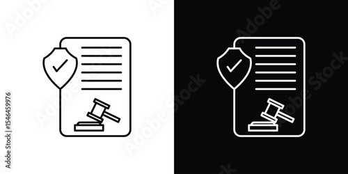 Legal protection icon in black. flat graphic vector icon