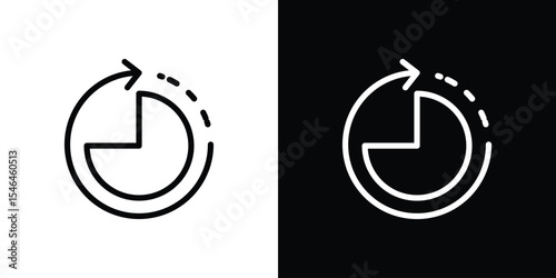 Less time icon in black. flat graphic vector icon