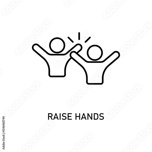 Icon a raise hands, isolated against a clean background.