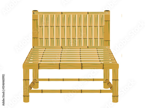 Bamboo chair on white background.