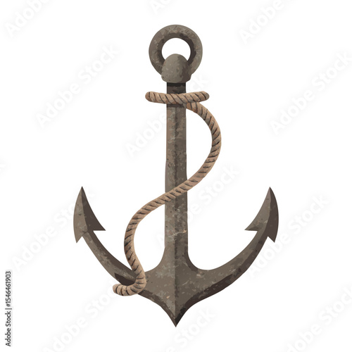 Ships anchor symbol on white