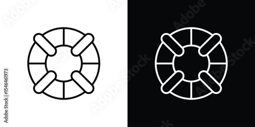 Life buoy icon in black. flat graphic vector icon
