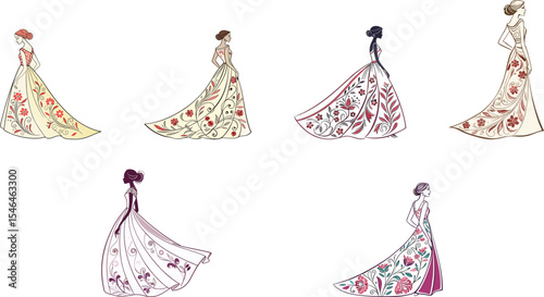 women's clothing store, tailoring logoset vector illustration